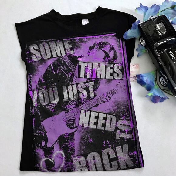 Total Girl NWT Black Graphic Shirt Girls L (10/12) - Picture 2 of 10